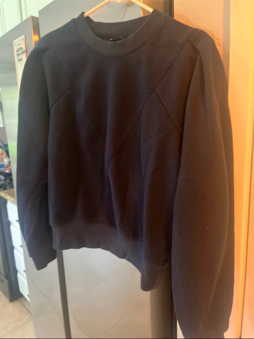 Vici Navy Sweatshirt with Seam Detailing